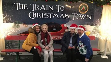 Newton Aycliffe care home Residents board the train to Christmas Town